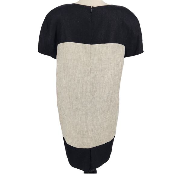 SALE Vintage Liz Claiborne Dresses Linen Embroidered Beaded Rounded Shoulder - Picture 4 of 7